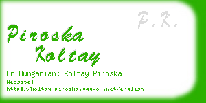 piroska koltay business card